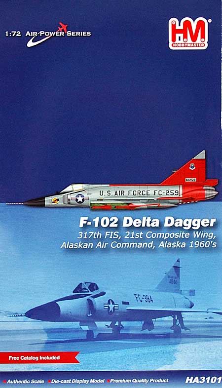 F-102 デルタダガー (1960年) 完成品 (ホビーマスター 1/72 エアパワー シリーズ （ジェット） No.HA3101) 商品画像