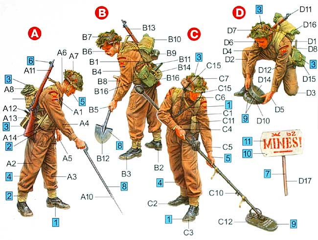 イギリス軍 地雷除去工兵セット プラモデル (ミニアート 1/35 WW2 ミリタリーミニチュア No.35083) 商品画像_2