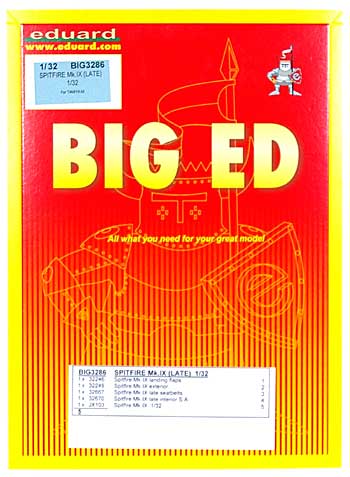 スピットファイア Mk.9 後期型用 エッチングパーツセット (タミヤ対応) エッチング (エデュアルド 1/32 ＢＩＧ ED （AIR） No.BIG-3286) 商品画像