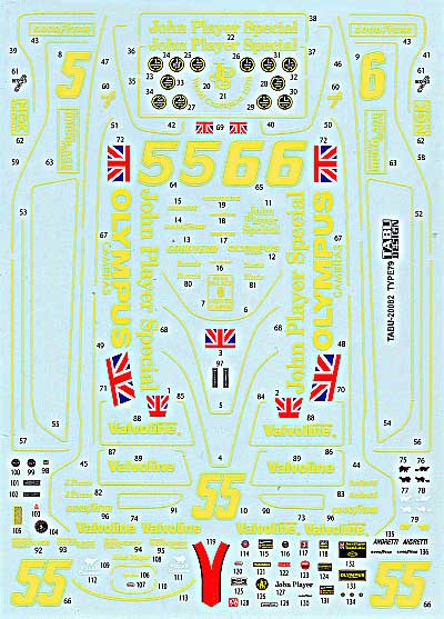 ロータス タイプ79 フルスポンサーデカール DX版 (タミヤ対応) デカール (タブデザイン 1/20 デカール No.TABU-20082) 商品画像