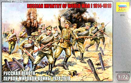 WW1 ロシア歩兵セット プラモデル (ズベズダ 1/72 ヒストリカルフィギュア No.8082) 商品画像