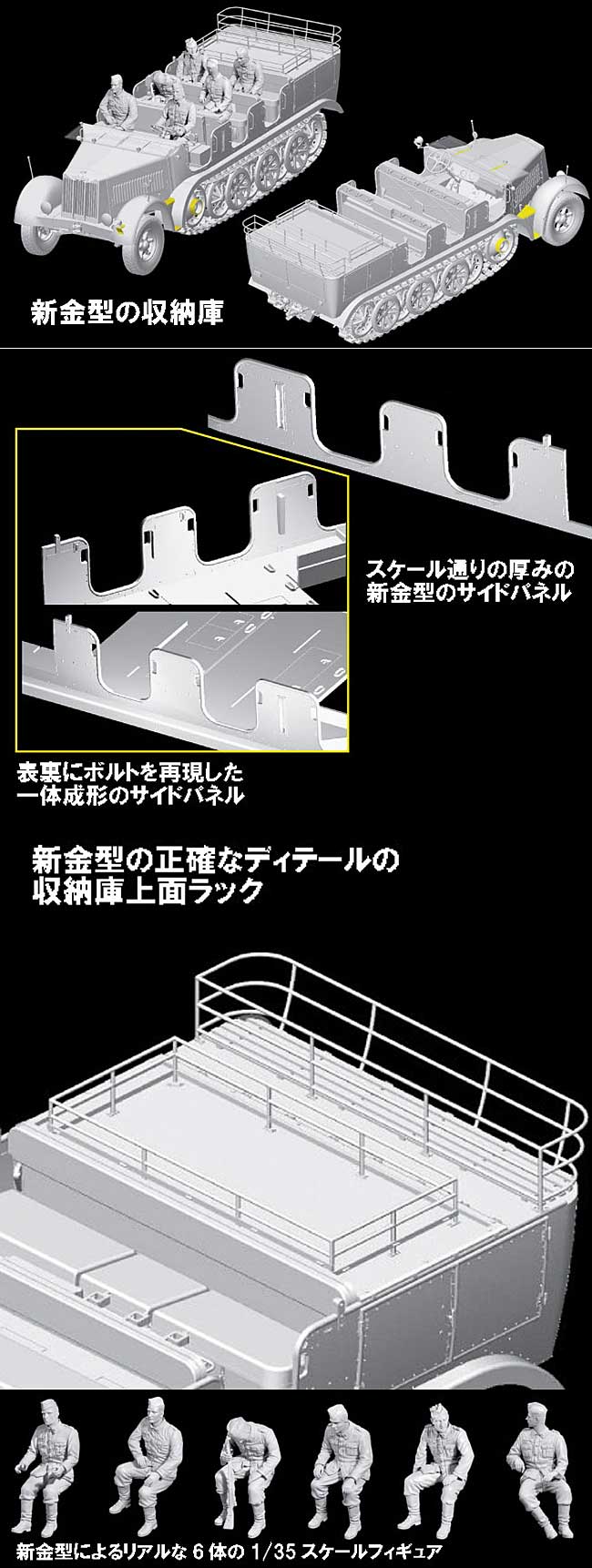 ドイツ Sd.Kfz.7 8t ハーフトラック 初期生産型 w/クルー プラモデル (ドラゴン 1/35 '39-'45 Series No.6545) 商品画像_2