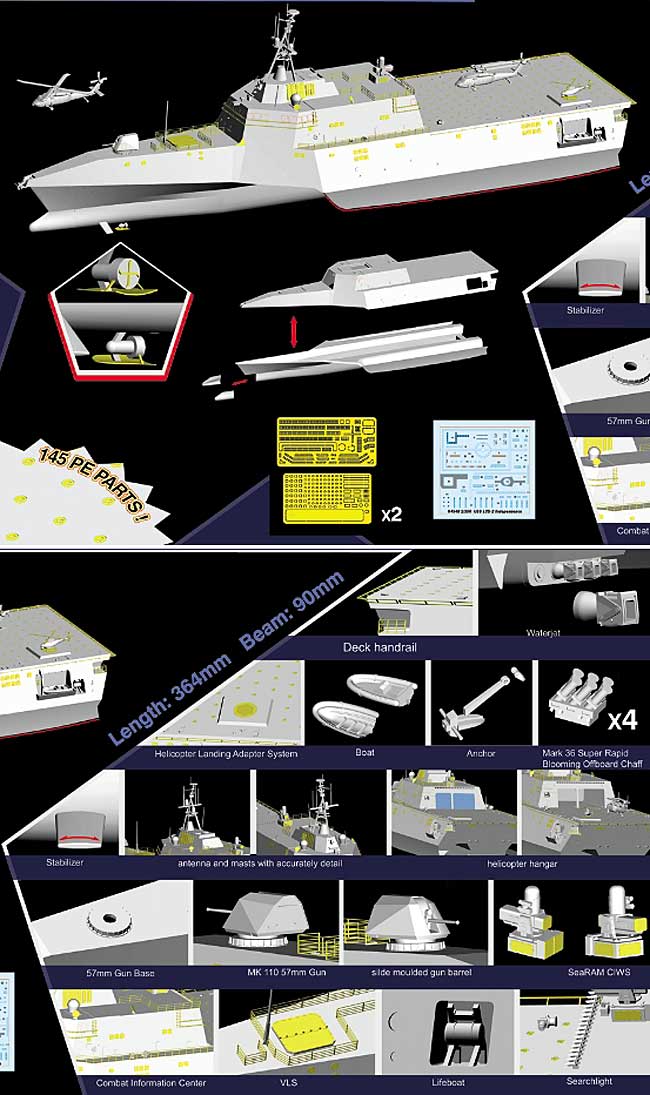 アメリカ海軍 LCS-2 インディペンデンス プラモデル (トランペッター 1/350 艦船シリーズ No.04548) 商品画像_2