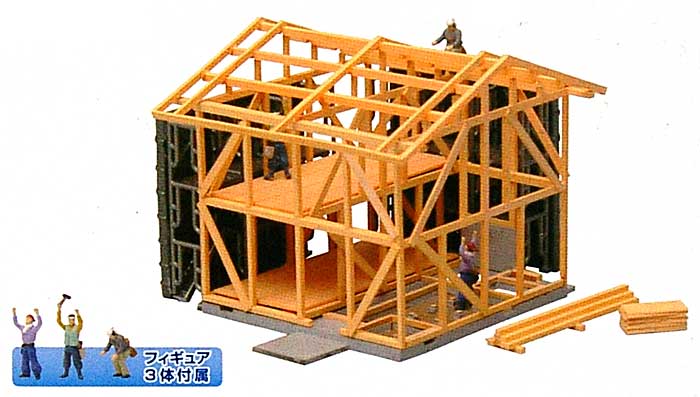 建築中の建物 A (木造) プラモデル (トミーテック 建物コレクション （ジオコレ） No.071) 商品画像_1