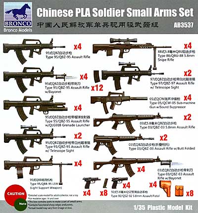 中国 現用歩兵用 携行火器セット プラモデル (ブロンコモデル 1/35 AFV アクセサリー シリーズ No.AB3537) 商品画像
