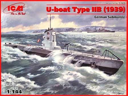 ドイツ Uボート タイプ2B (1939年) プラモデル (ICM 1/144 シップ＆ボート No.S.009) 商品画像