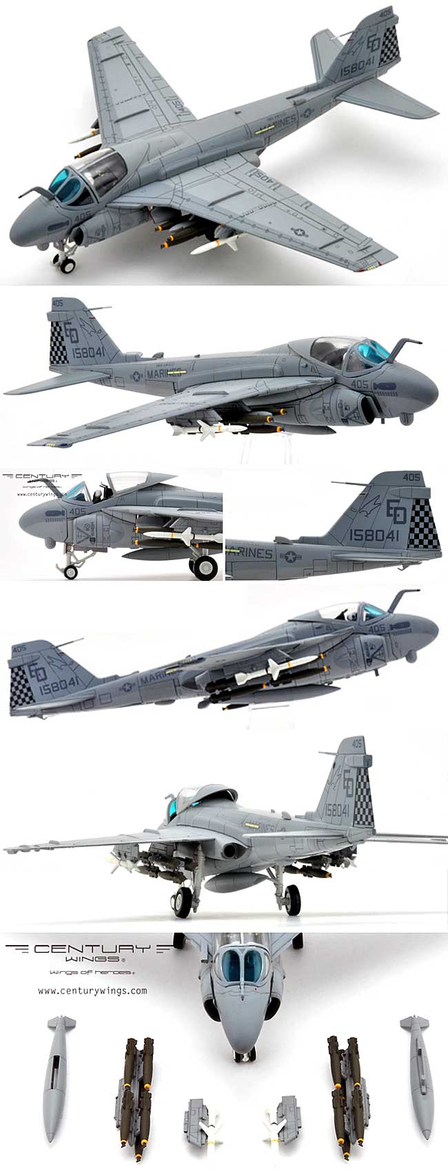 A-6E イントルーダー VMA (AW)-533 フランス海軍 12F ナイトホークス ED405 1991 デザート ストーム 完成品 (センチュリー ウイングス 1/72 ダイキャストモデル エアプレーン No.910362) 商品画像_3