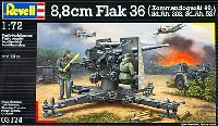 レベル 1/72 ミリタリー 8.8cm Flak36 w/コマンドゲレーテ40、Sd.Ah.202、Sd.Ah.52