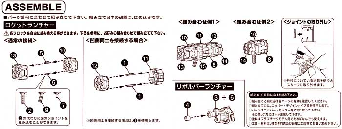 ロケットランチャー & リボルバーランチャー プラモデル (コトブキヤ M.S.G モデリングサポートグッズ ウェポンユニット No.MW-022) 商品画像_2