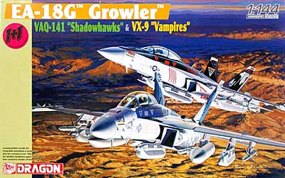 EA-18G グラウラー VAQ-141 シャドウホークス & VX-9 バンパイアーズ (2機セット) プラモデル (ドラゴン 1/144 ウォーバーズ （プラキット） No.4623) 商品画像