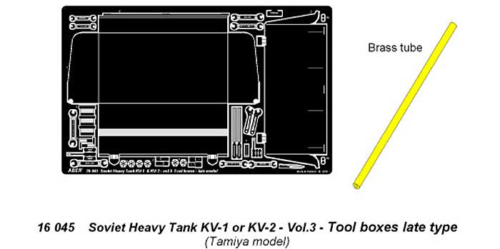 ロシア KV-1・KV-2 重戦車用 Vol.3 後期型ツールボックス (タミヤ対応) エッチング (アベール 1/16 AFV エッチングパーツ No.16045) 商品画像_1