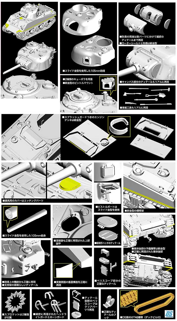 アメリカ M4 シャーマン 105mm榴弾砲搭載型 プラモデル (サイバーホビー 1/35 AFV シリーズ （'39～'45 シリーズ） No.6548) 商品画像_2