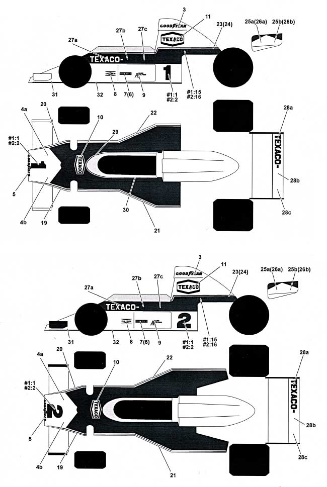 マクラーレン M23用 フルスポンサーデカール 1975 デカール (タブデザイン 1/20 デカール No.TABU-20086) 商品画像_1