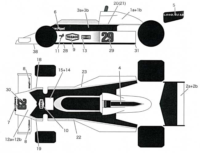 マクラーレン M23 1978 フルスポンサー デカール (タブデザイン 1/20 デカール No.TABU-20088) 商品画像_1