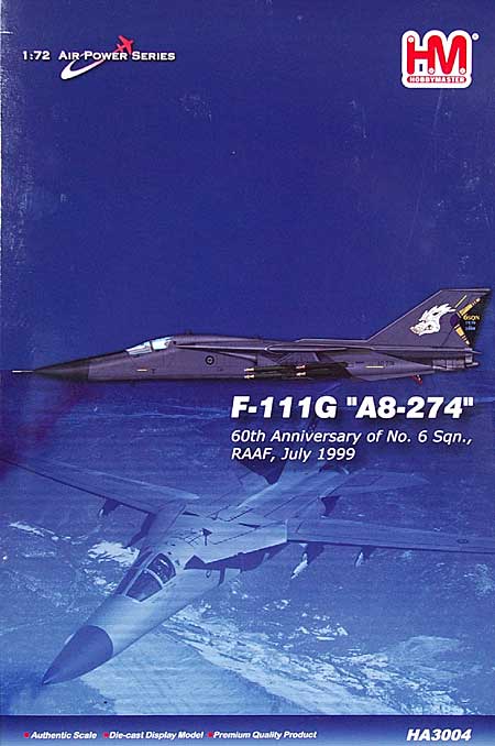 F-111G アードバーク オーストラリア空軍 60周年記念塗装 A8-274 完成品 (ホビーマスター 1/72 エアパワー シリーズ （ジェット） No.HA3004) 商品画像