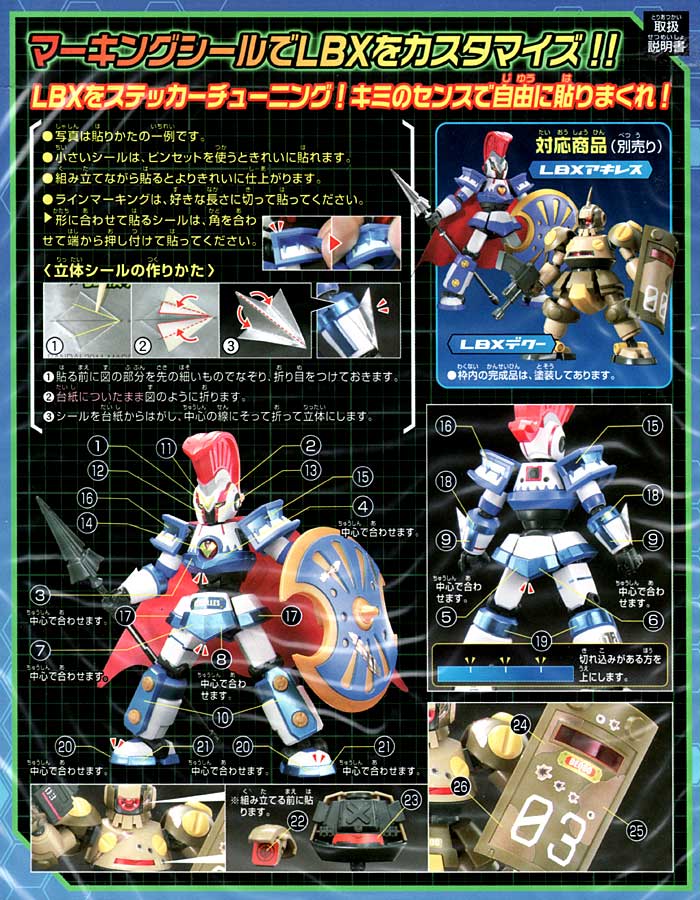 LBX アキレス & LBX デクー用 (LBXステッカー) ステッカー (バンダイ LBX ステッカー （ダンボール戦機） No.001) 商品画像_1