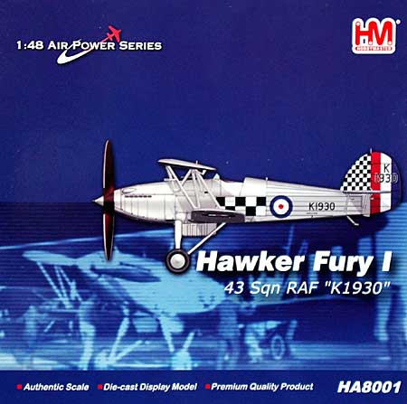 ホーカー フューリー Mk.1 イギリス空軍 第43飛行隊 K1930 完成品 (ホビーマスター 1/48 エアパワー シリーズ （レシプロ） No.HA8001) 商品画像