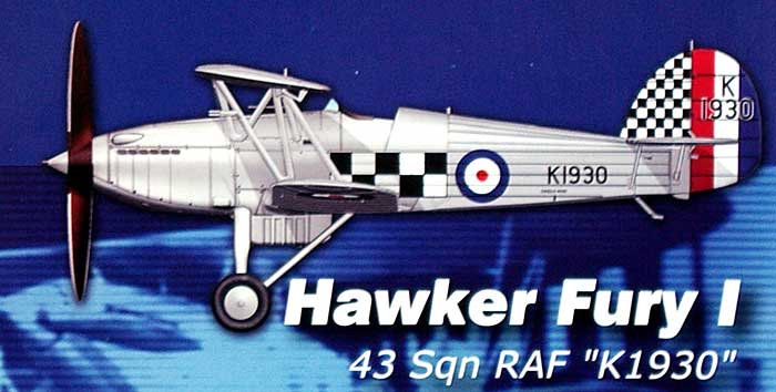 ホーカー フューリー Mk.1 イギリス空軍 第43飛行隊 K1930 完成品 (ホビーマスター 1/48 エアパワー シリーズ （レシプロ） No.HA8001) 商品画像_1
