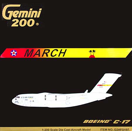 C-17 U.S.A.F. Spirit of Ronald Reagan March AFB 完成品 (ジェミニ ジェット 1/200 ジェミニ 200 （Gemini 200） No.G2AF0197) 商品画像