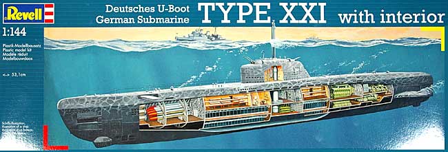 Uボート Type21 w/インテリア プラモデル (レベル 1/144 艦船モデル No.05078) 商品画像
