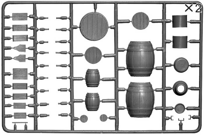 ジオラマアクセサリー 小物セット 2 (木樽・ビン) プラモデル (ミニアート 1/35 ビルディング＆アクセサリー シリーズ No.35550) 商品画像_2