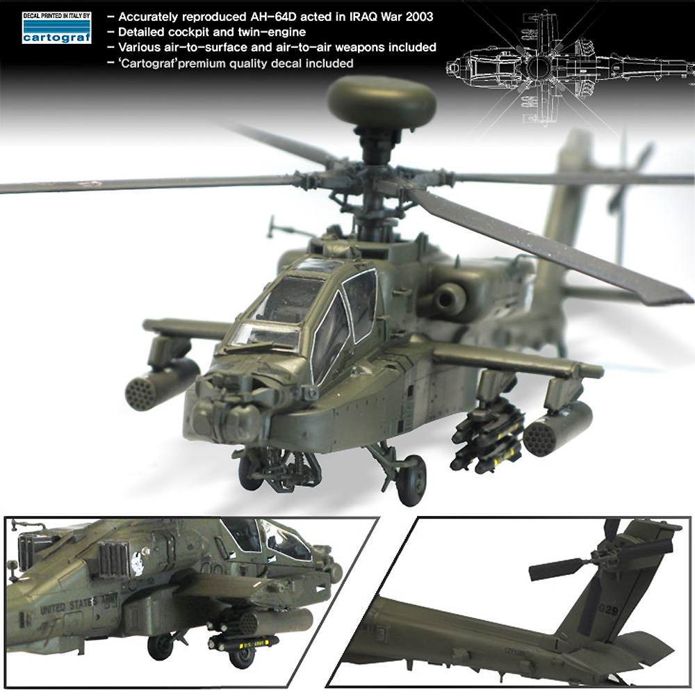 AH-64D アパッチ ブロック 2 初期型 プラモデル (アカデミー 1/72 Aircrafts No.12514) 商品画像_3