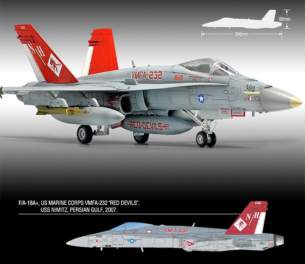 USMC F/A-18A+ ファイティングファルコン VMFA-232 レッドデビルズ プラモデル (アカデミー 1/72 Aircrafts No.12520) 商品画像_2