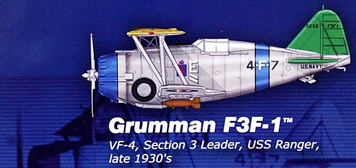 F3F-1 アメリカ海軍 USS レンジャー 1930年代後半 完成品 (ホビーマスター 1/48 エアパワー シリーズ （レシプロ） No.HA7306) 商品画像_1