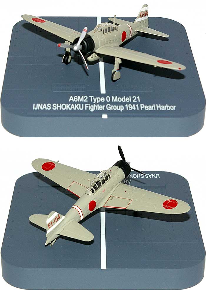 三菱 A6M2 零式艦上戦闘機 21型 空母 翔鶴 戦闘機隊 EI-104 (1941年 真珠湾) 完成品 (エクスプラス 1/144 HEAVY METAL COLLECTION No.330043) 商品画像_3