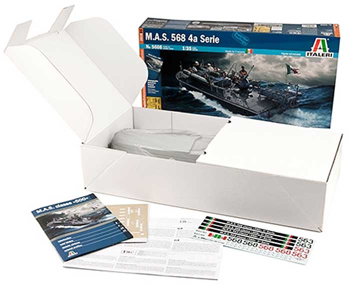イタリア海軍 魚雷艇 MAS 500級 & クルー6体 (エッチングパーツ/資料写真集付) プラモデル (イタレリ 1/35 艦船モデルシリーズ No.5608) 商品画像_1