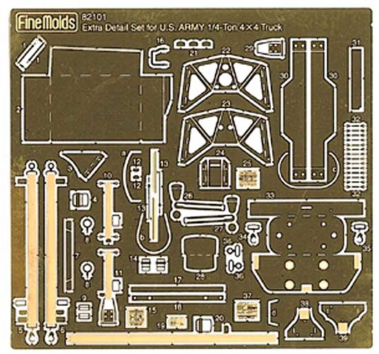 アメリカ陸軍 1/4トン 4×4トラック用 ディテールアップパーツ エッチング (ファインモールド 1/20 ファインディテール アクセサリーシリーズ No.82101) 商品画像_1