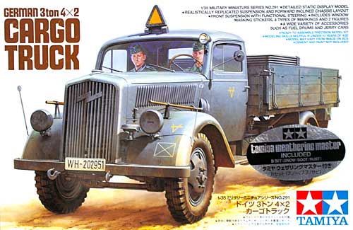 ドイツ 3トン 4×2 カーゴトラック (ウェザリングマスターBセット付き) プラモデル (タミヤ スケール限定品 No.25131) 商品画像