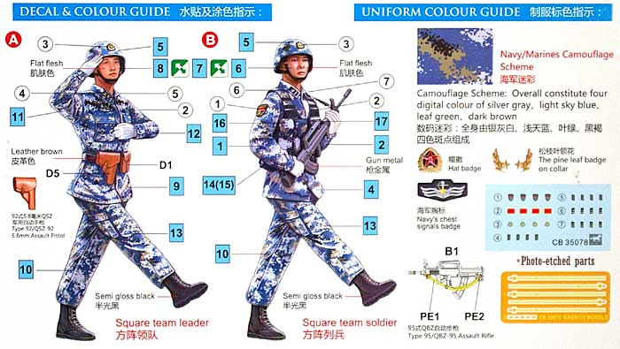 中国 海兵隊兵士 行進シーン (国慶節60周年記念パレード) プラモデル (ブロンコモデル 1/35 AFVモデル No.CB35078) 商品画像_1