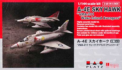 A-4E スカイホーク VMA-211ウェーク・アイランド・アベンジャーズ (2機セット) プラモデル (プラッツ 1/144 プラスチックモデルキット No.PD-020) 商品画像