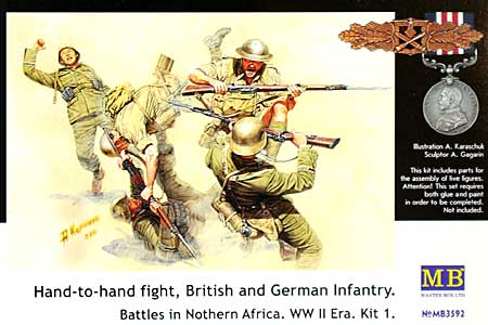 白兵戦 ドイツ軍 vs イギリス軍 1941-42年 北アフリカ プラモデル (マスターボックス 1/35 ミリタリーミニチュア No.MB3592) 商品画像