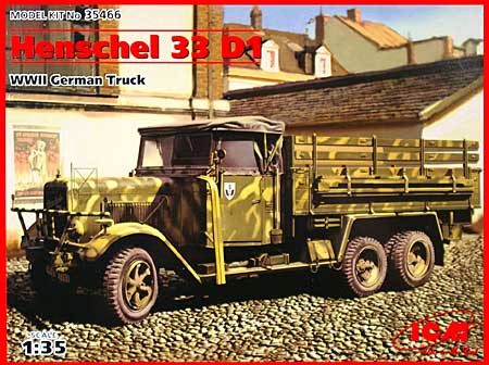 ドイツ ヘンシェル 33D1 6輪トラック プラモデル (ICM 1/35 ミリタリービークル・フィギュア No.35466) 商品画像