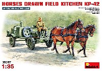 ミニアート 1/35 WW2 ミリタリーミニチュア ソビエト フィールドキッチン KP-42 (牽引馬2頭付)