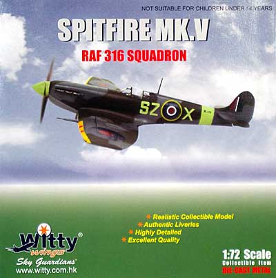 スピットファイア Mk.5 イギリス空軍 316SQ (BL479) 完成品 (ウイッティ・ウイングス 1/72 スカイ ガーディアン シリーズ （レシプロ機） No.75134) 商品画像