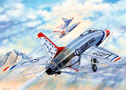 アメリカ空軍 F-100D スーパーセーバー サンダーバーズ プラモデル (トランペッター 1/32 エアクラフトシリーズ No.03222) 商品画像