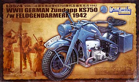 WW2 ドイツ ツェンダップ KS750 w/野戦憲兵フィギュア 1942 プラモデル (グレートウォールホビー 1/35 AFV シリーズ No.L3524) 商品画像
