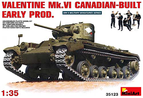 バレンタイン Mk.6 カナダ製 初期型 プラモデル (ミニアート 1/35 WW2 ミリタリーミニチュア No.35123) 商品画像