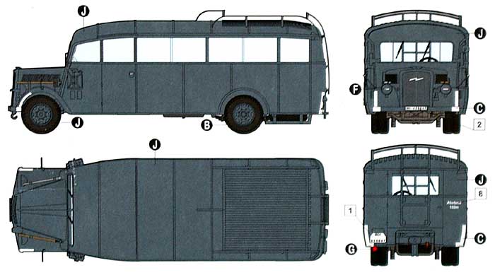 ドイツ オペル軍用 スタッフバス W39型 (オペル 3.6-47 オムニバス) プラモデル (ローデン 1/72 AFV MODEL KIT No.720) 商品画像_1
