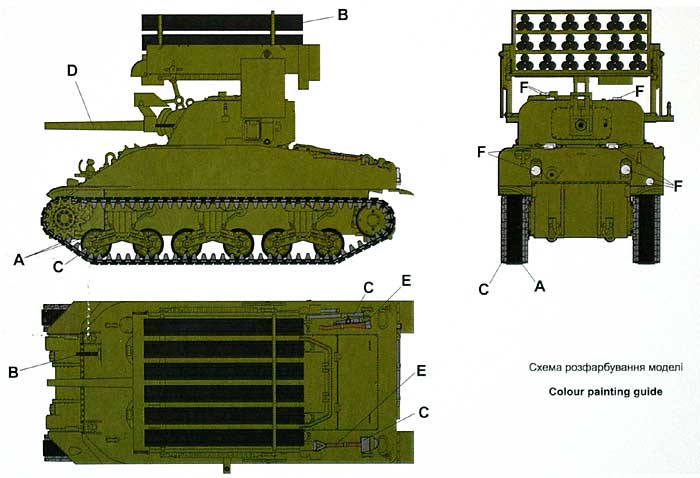アメリカ M4A1 シャーマン M17/4.5インチ ロケットランチャー プラモデル (ユニモデル 1/72 AFVキット No.224) 商品画像_1