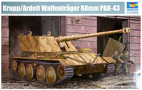 ドイツ ヴァッフェントレーガ クルップ/アルデルト 88mm対戦車自走砲 Pak43 プラモデル (トランペッター 1/35 ＡＦＶシリーズ No.01587) 商品画像