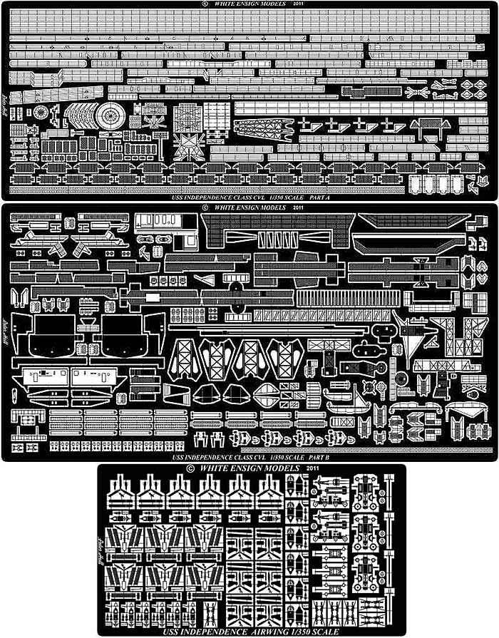WW2 アメリカ海軍 軽空母 CVL-22 インディペンデンス用 (ドラゴン社対応) エッチング (ホワイト エンサイン 1/350 エッチングパーツ シリーズ No.WM35154) 商品画像_1