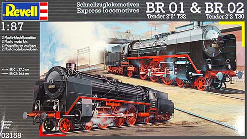 BR01& BR02 蒸気機関車 (2輌セット) プラモデル (レベル 1/87 鉄道モデル No.02158) 商品画像