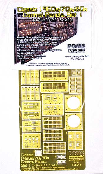 クラシックビークル対応 コントロールパネル セット 1 (1/24-25)(1960s/70s/80s) エッチング (パラグラフィックス フォトエッチングパーツ No.PGX149) 商品画像
