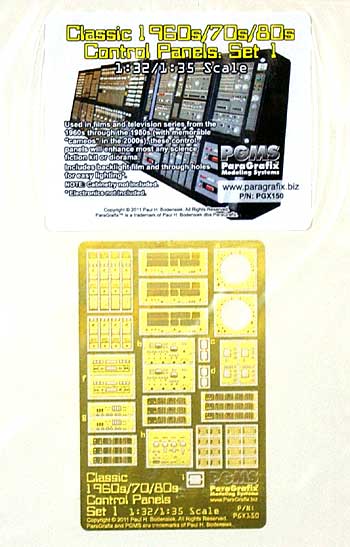 クラシックビークル対応 コントロールパネル セット 1 (1/32-35)(1960s/70s/80s) エッチング (パラグラフィックス フォトエッチングパーツ No.PGX150) 商品画像