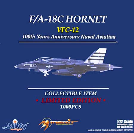 F/A-18C ホーネット VFC-12 アメリカ海軍航空 100周年記念塗装機 完成品 (ウイッティ・ウイングス 1/72 スカイ ガーディアン シリーズ （現用機） No.75157) 商品画像