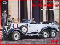 ICM 1/35 ミリタリービークル・フィギュア ドイツ G4 高官用 6輪乗用車 ダイムラーベンツ社製 1939年型 ＋ 乗員4体